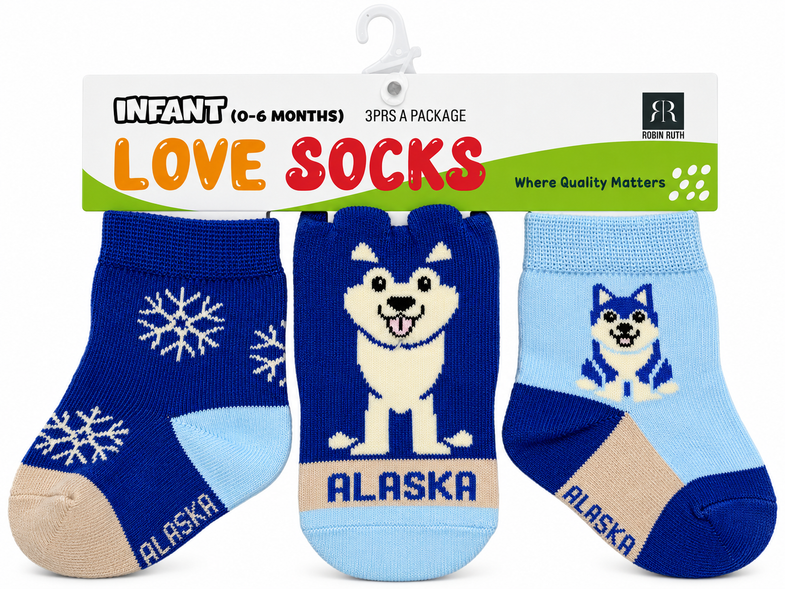 Alaska Infant Husky Socks 3pk