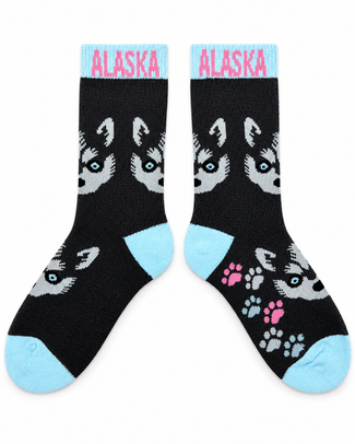 Alaska Youth Blue Eyed Husky Sock