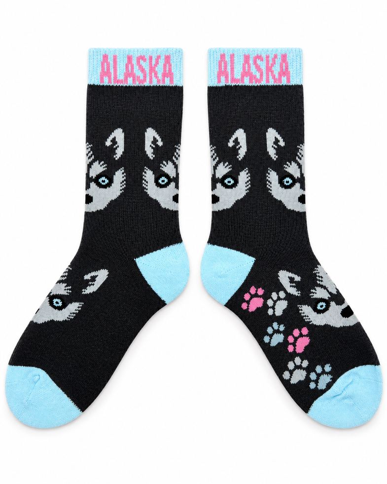 Alaska Youth Blue Eyed Husky Sock