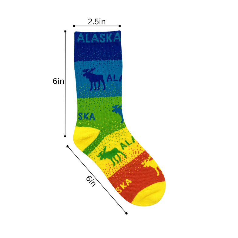 Alaska Youth Rainbow Moose Sock