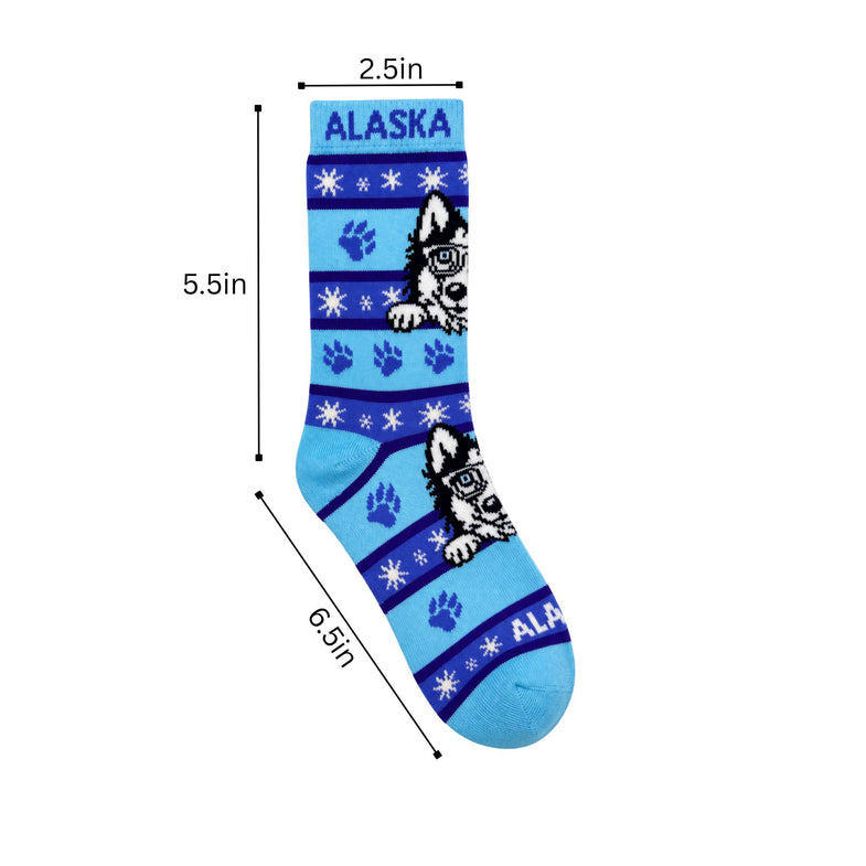 Alaska Youth Husky w/Glasses Sock